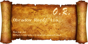 Obradov Rozália névjegykártya
